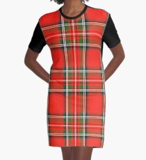 Christmas Plaid Graphic T-Shirt Dress