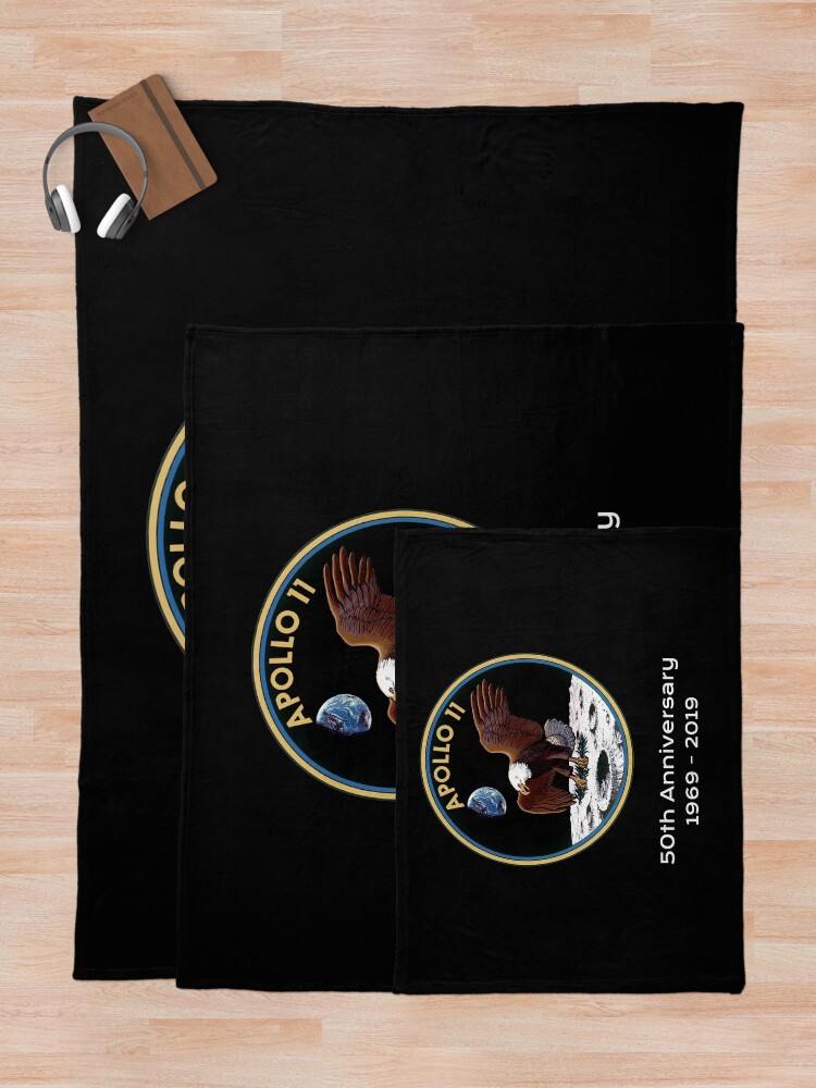 Alternate view of Apollo 11 NASA 50th Anniversary Moon Landing Throw Blanket
