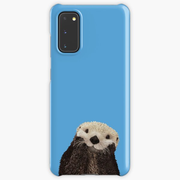 Cute Sea Otter on Apple Blue Solid. Minimalist. Clean. Coastal. Adorable. Samsung Galaxy Snap Case