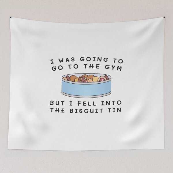 Item preview, I was going to go to the gym, but I fell into the biscuit tin - Funny Fitness Workout Phrase designed and sold by MadPanda.