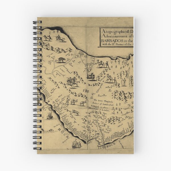 Item preview, Vintage Barbados Pictorial Map (1657) designed and sold by BravuraMedia.