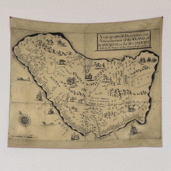 Item preview, Vintage Barbados Pictorial Map (1657) designed and sold by BravuraMedia.