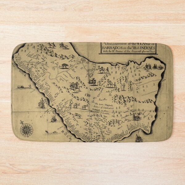 Item preview, Vintage Barbados Pictorial Map (1657) designed and sold by BravuraMedia.