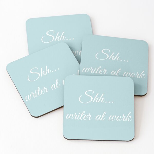 Item preview, Writer at Work Sea Green White Type designed and sold by TeaRoseWriter.