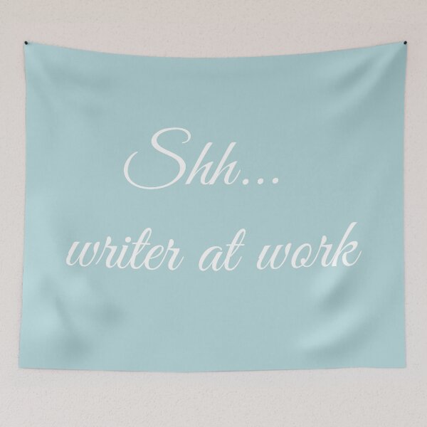 Item preview, Writer at Work Sea Green White Type designed and sold by TeaRoseWriter.