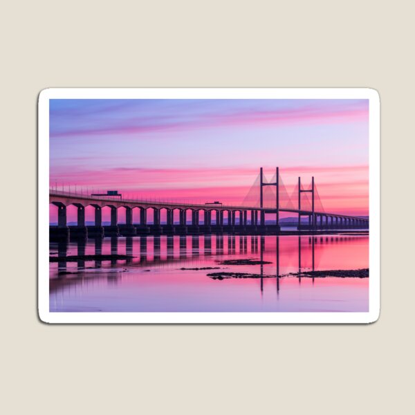 Second Severn Crossing Bridge in front of Sunset Magnet