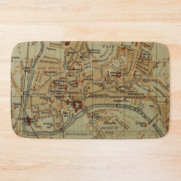 Item preview, Vintage Bath England Map (1901) designed and sold by BravuraMedia.