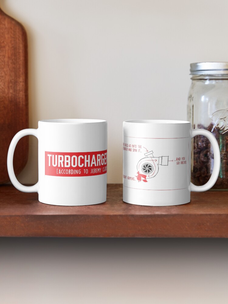 Alternate view of How Turbochargers work: by Jeremy Clarkson (red version) Mug