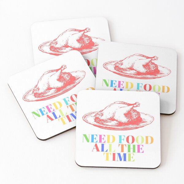 Item preview, need food all the time,text and food related design,abril fatface font used,different colours used designed and sold by Urban Binge.