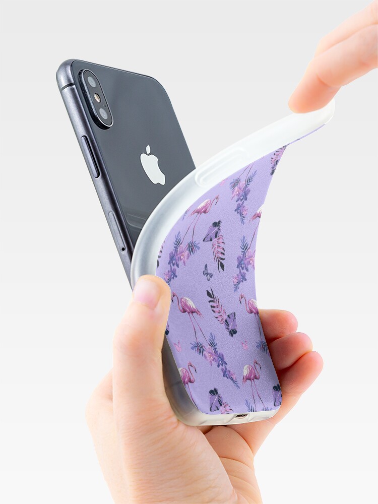 Alternate view of Lavender Flamingo Toille iPhone Case & Cover
