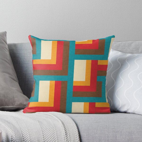 Abstract Mid Mod Cube #midcenturymodern Throw Pillow