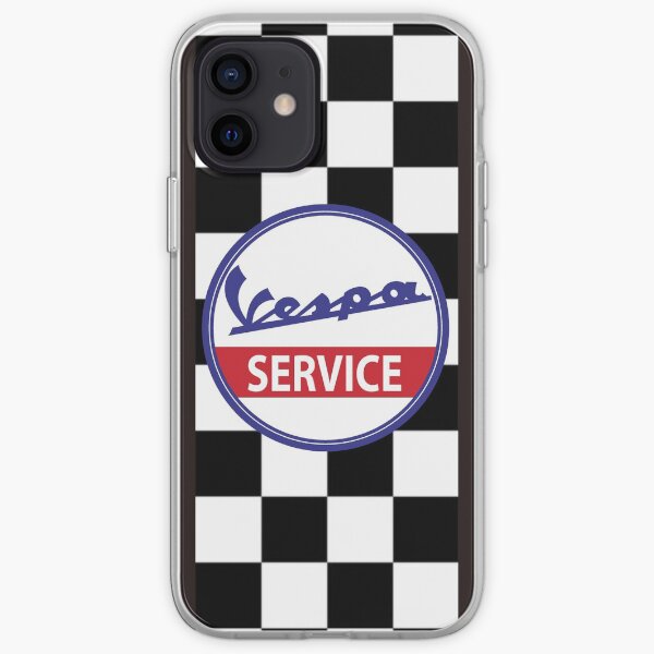 Vespa Service Servizio Scooter Chequered Flag Check iPhone Soft Case