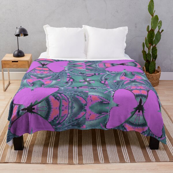 Item preview, LILAC BUTTERFLIES ON BLUE-GREY PATTERNS ART, designed and sold by sharlesart.