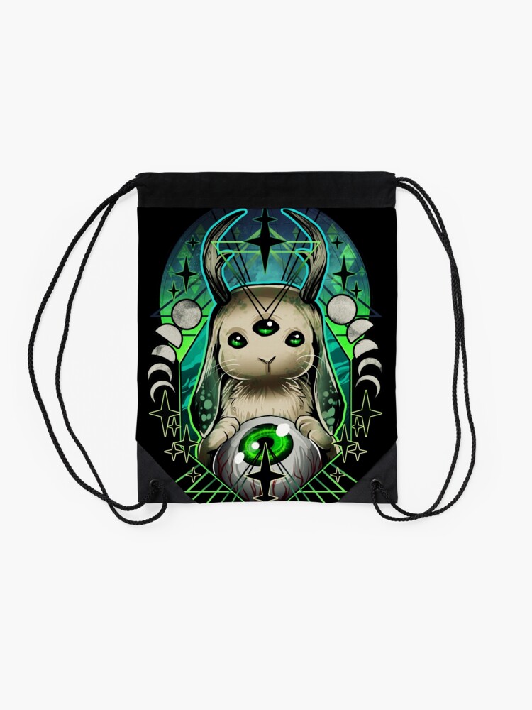 Alternate view of Space Bunny Drawstring Bag