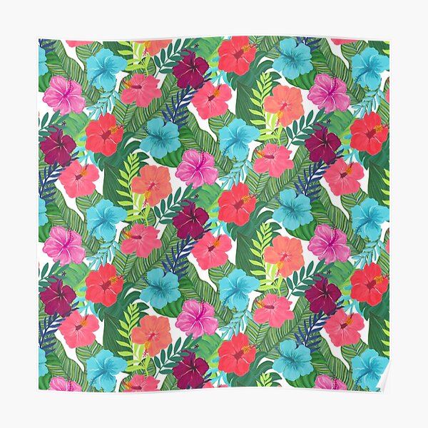 Tropical Flowers Poster