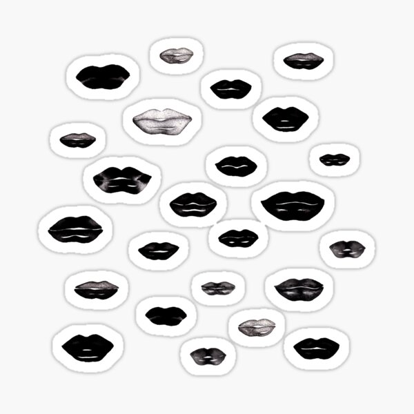 Floating Black Lips Floating Pink Lips Sticker For Sale By Alicesladek Redbubble