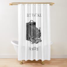 Let Us Take A Selfie (Let's Take a Selfie Meme) Vintage Design Shower Curtain