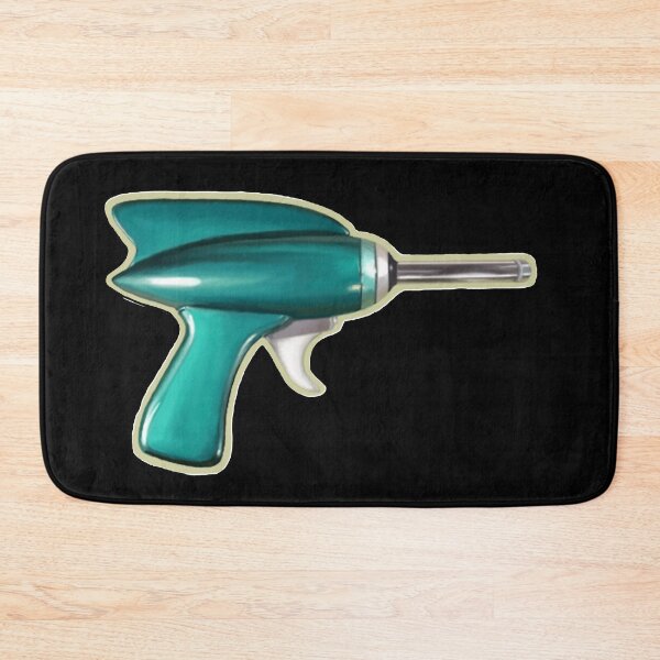 Item preview, Vintage 1950s Sci-fi Toy Ray Gun, Aqua Blue Realistic Digital Painting, Single and Repeating Pattern designed and sold by Nicolette Olivier.