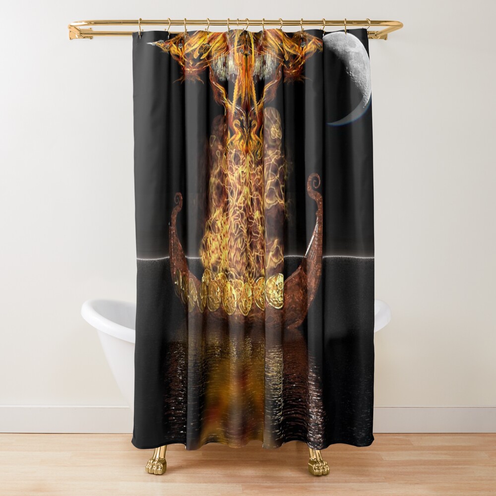 Viking Funeral revised Shower Curtain