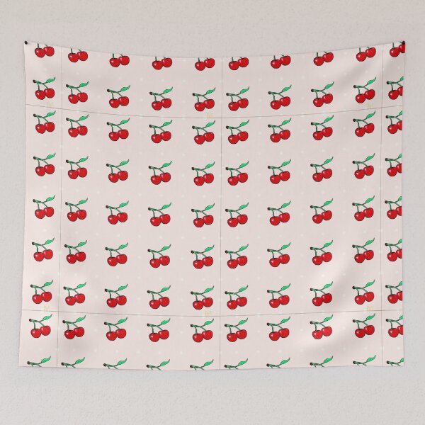 Item preview, Vintage 1950s Red Cherries and Polka Dots Repeating Pattern designed and sold by Nicolette Olivier.