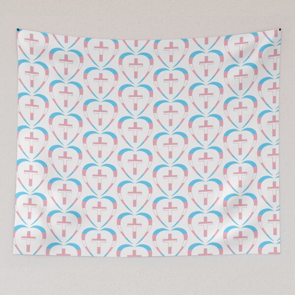 Item preview, Christian (Heart) (Blue, Pink, White) Third Culture Series designed and sold by Carbon-Fibre Media.
