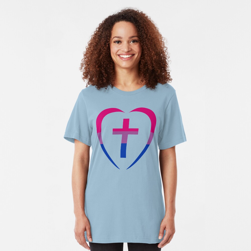 Christian Heart (Pink, Purple, Blue) Third Culture Series Slim Fit T-Shirt
