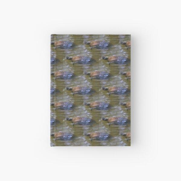 turtle swimming at Trojan pond, near Goble, Oregon 2 pattern Hardcover Journal