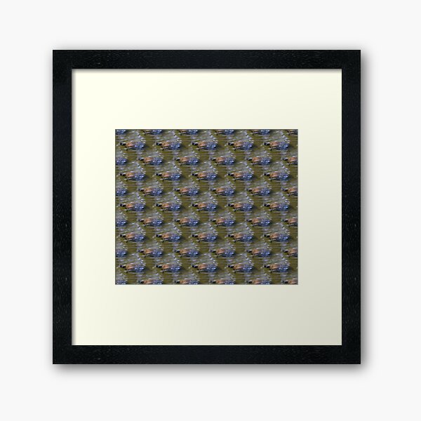 turtle swimming at Trojan pond, near Goble, Oregon 2 pattern Framed Art Print