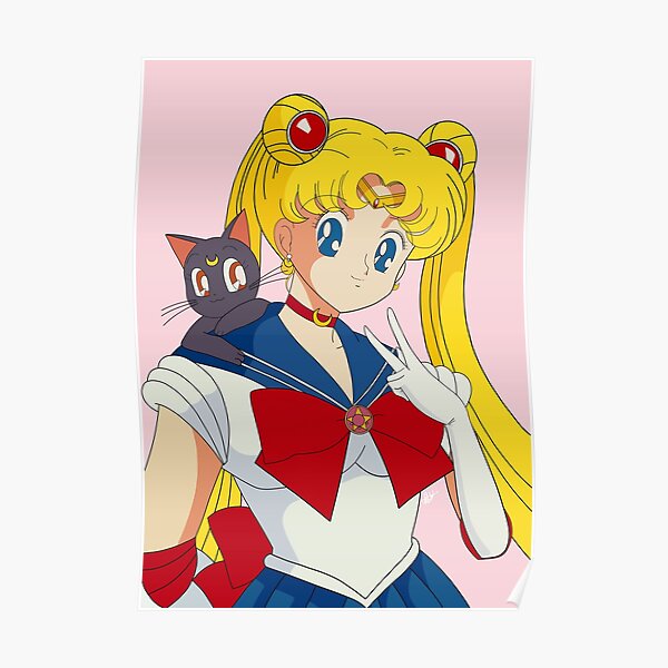 Sailor Moon With Luna Poster