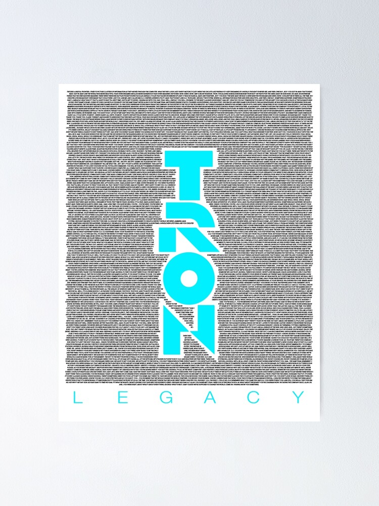 "Tron Legacy Full Script" Poster for Sale by Burritozilla Redbubble