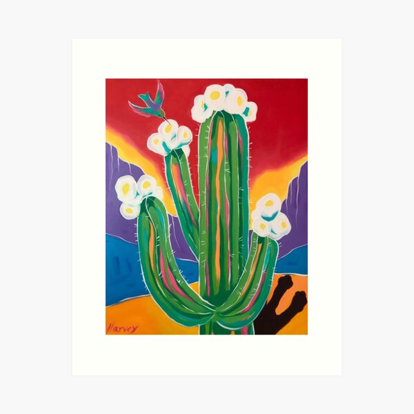 Saguaro Blooms Art Print