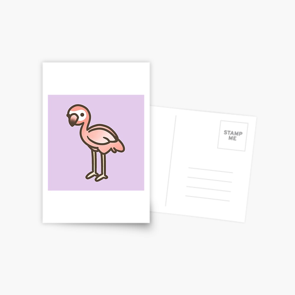 Kawaii Flamingo Postcard By Blirbos Redbubble - flamingo roblox postcards redbubble