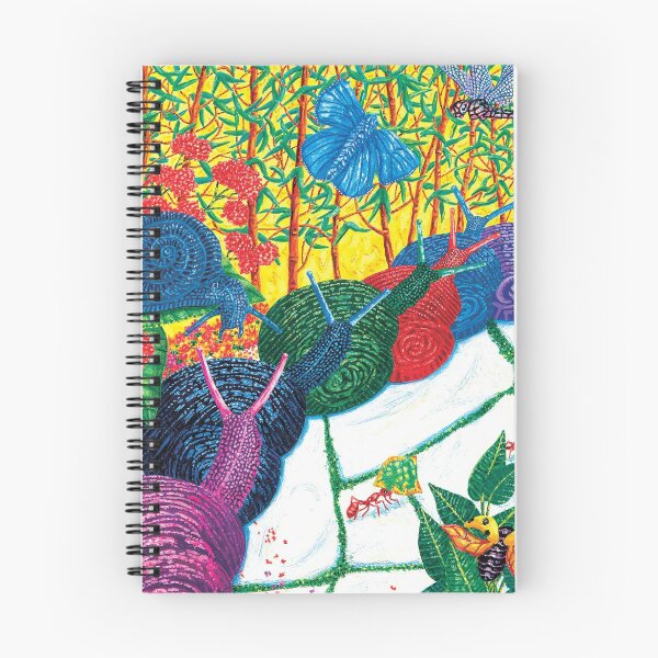 Item preview, Giant multicolored snails march in a beautiful garden designed and sold by HappyBeachPress.