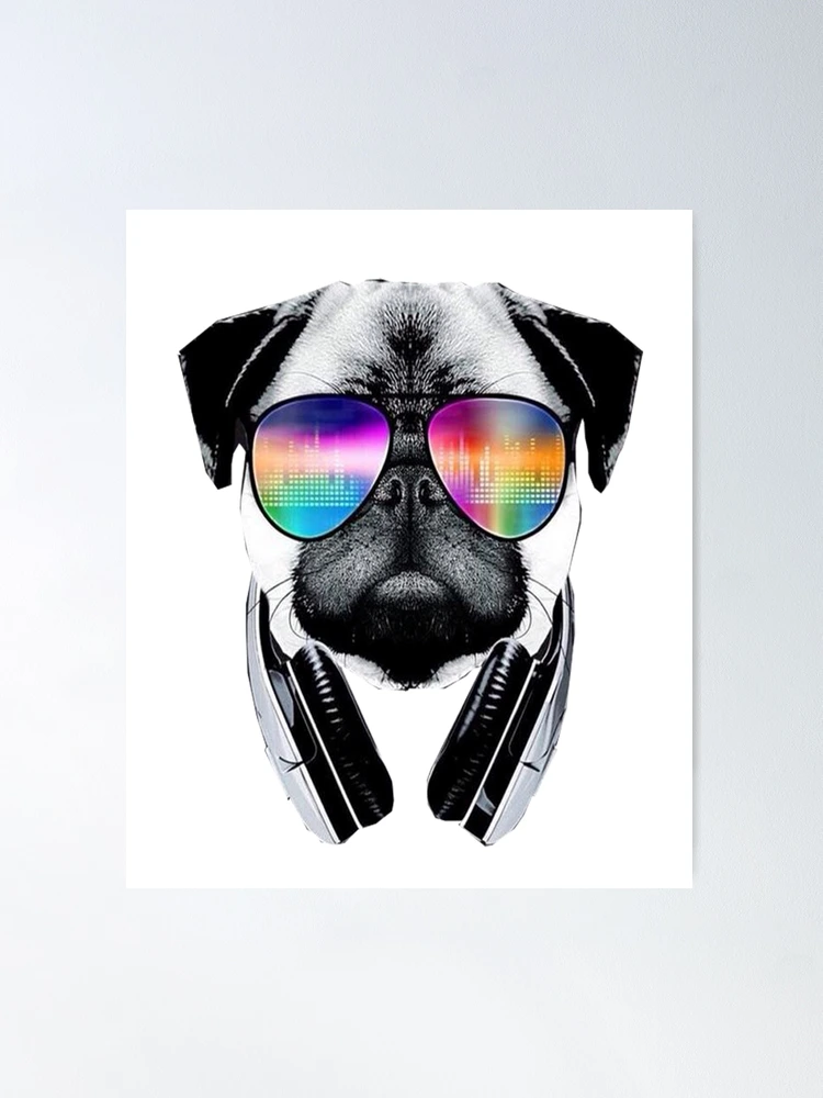 Trippy Pug Dog Wearing Music Equalizer Sunglasses Kids T-Shirt for Sale by  wishtopia