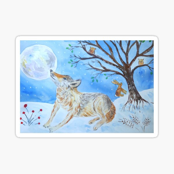 Artikel-Vorschau von Wolf Moon Gazing, designt und verkauft von Casimirasart.