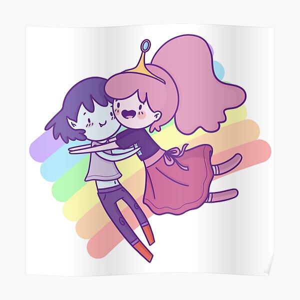 Bubblegum and Marceline rainbow Poster