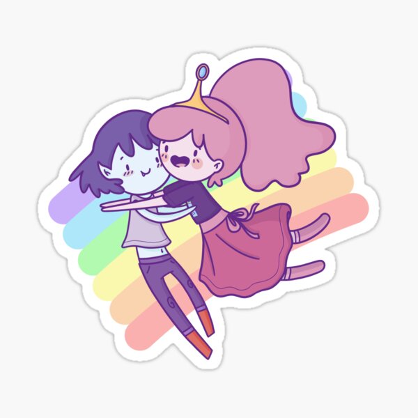 Bubblegum and Marceline rainbow Sticker