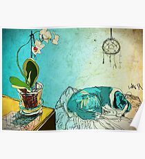 dog and orchid Poster