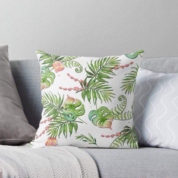 Item preview, Tropical Palm with Coral Flowers Pattern  designed and sold by MaplewoodMerch.