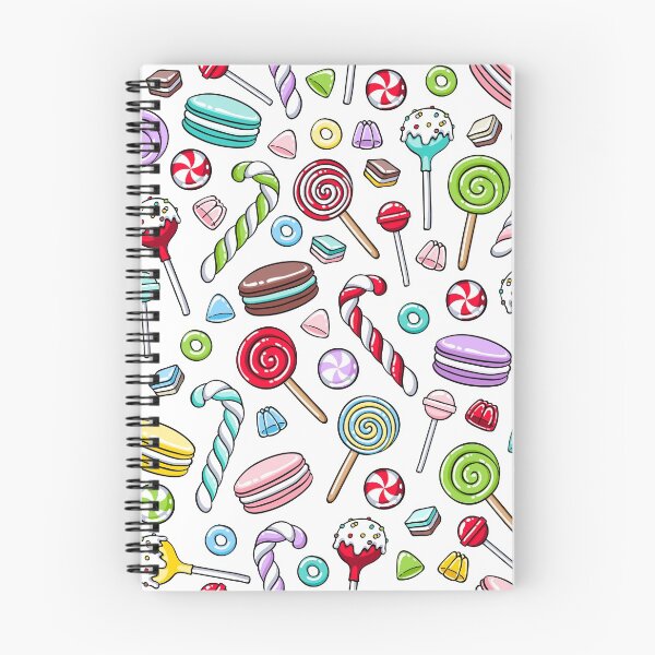 Item preview, Colorful sweets background - spiral candy, macaroon, candy cane, jelly. Hand drawn doodle sketch. designed and sold by Reamolko.