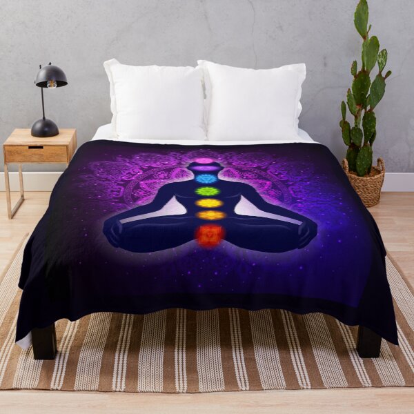 Item preview, Meditating human in lotus pose. Yoga - 7 chakras and aura glow. Mandala background. designed and sold by Reamolko.