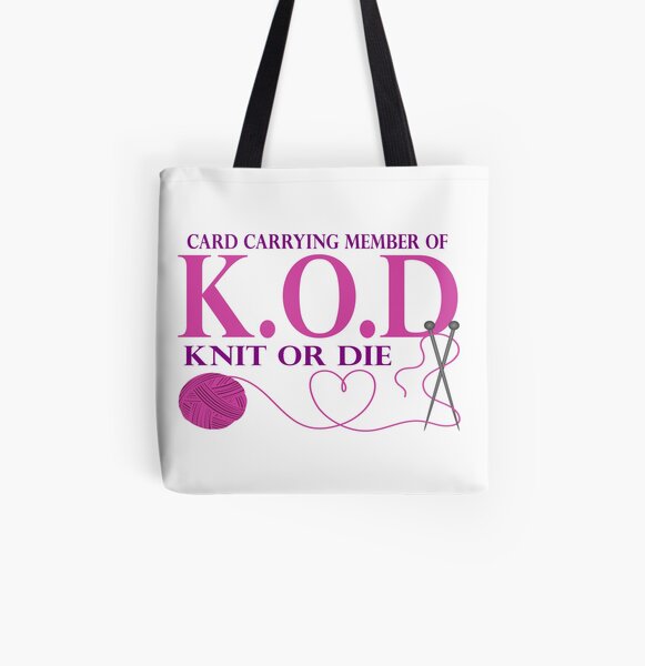 Knit Or Die All Over Print Tote Bag