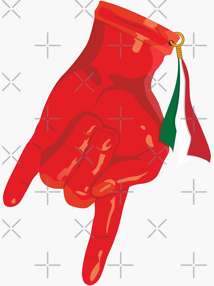 Thumbnail 3 of 3, Sticker, Funny Italian Lucky Charm Corna Mano Cornuta designed and sold by zeno27.