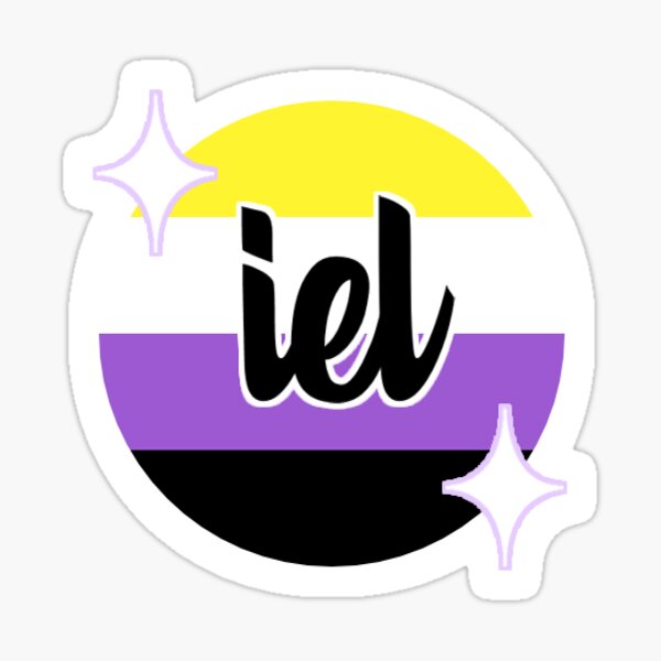 Item preview, iel non-binary pronoun sticker designed and sold by Fiburnin.