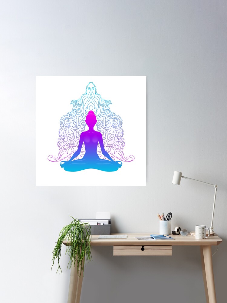 Yoga Meditation Pose Wall Decor  Zen Yoga Lotus Position Metal