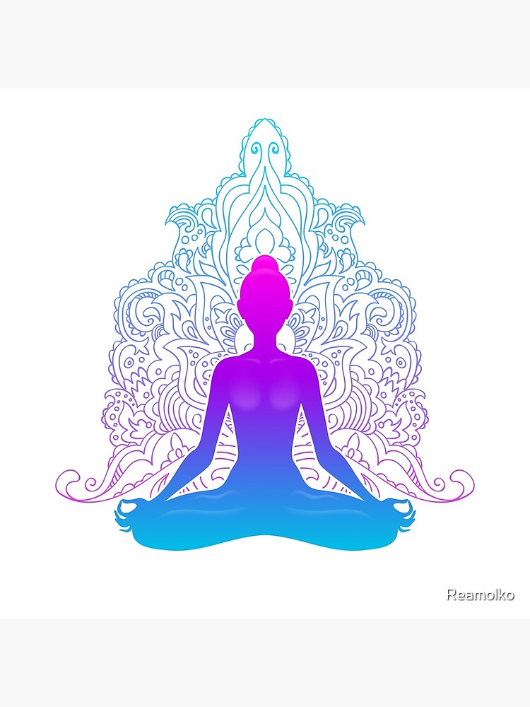 Man in yoga pose with multiple arms on the background Stock Photo by  RossHelen
