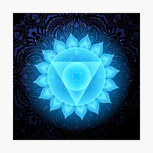 Item preview, Vishuddha chakra with mandala background. Throat chakra. designed and sold by Reamolko.