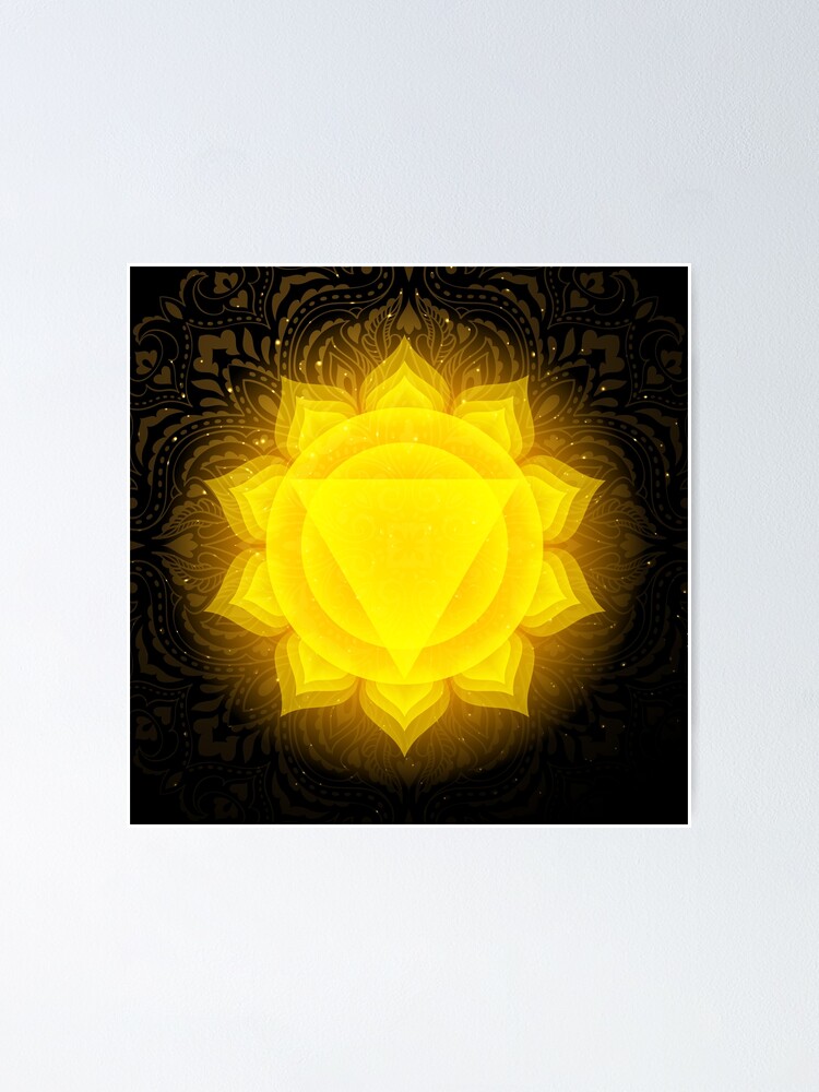 Manipura chakra with mandala background. Solar Plexus chakra.