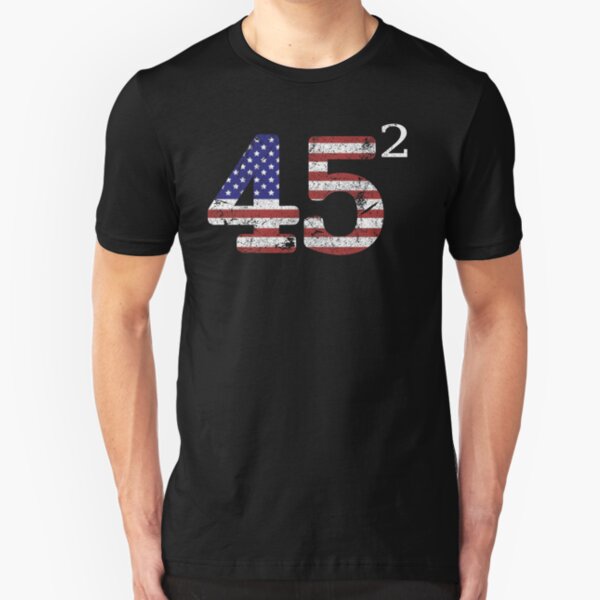 45 Squared Second Term for Trump 2020 USA Flag Vintage Slim Fit T-Shirt