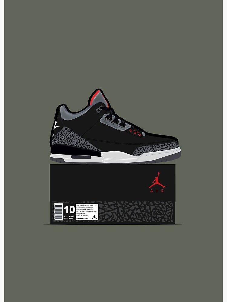Jordan 3 Black Cement, Box Fresh\